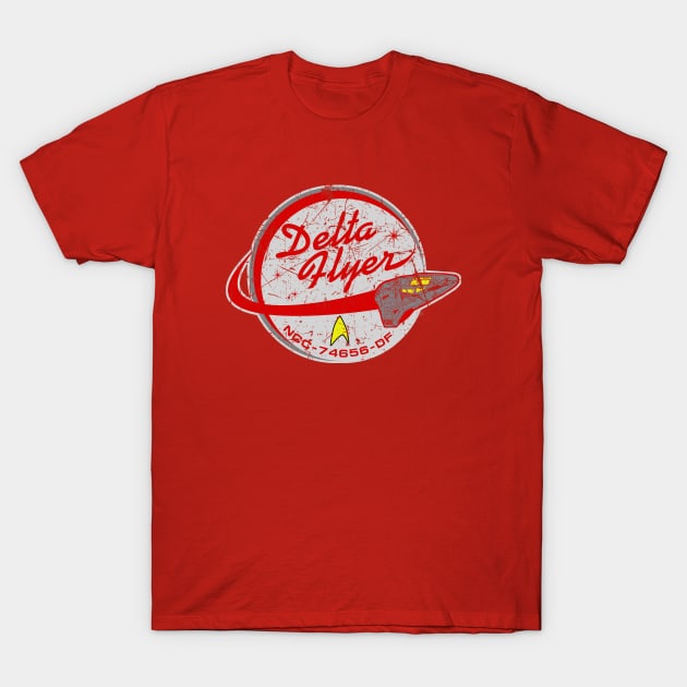 Delta Flyer Patch Distressed T-Shirt by PopCultureShirts